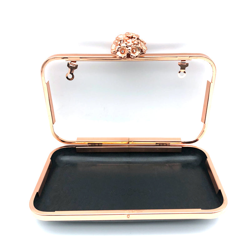 Rose gold handbag box clutch frame for ladies purse H-058