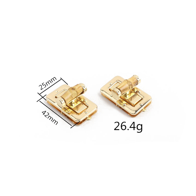 Handbag leather hardware accessories die-casting real bamboo twist lock