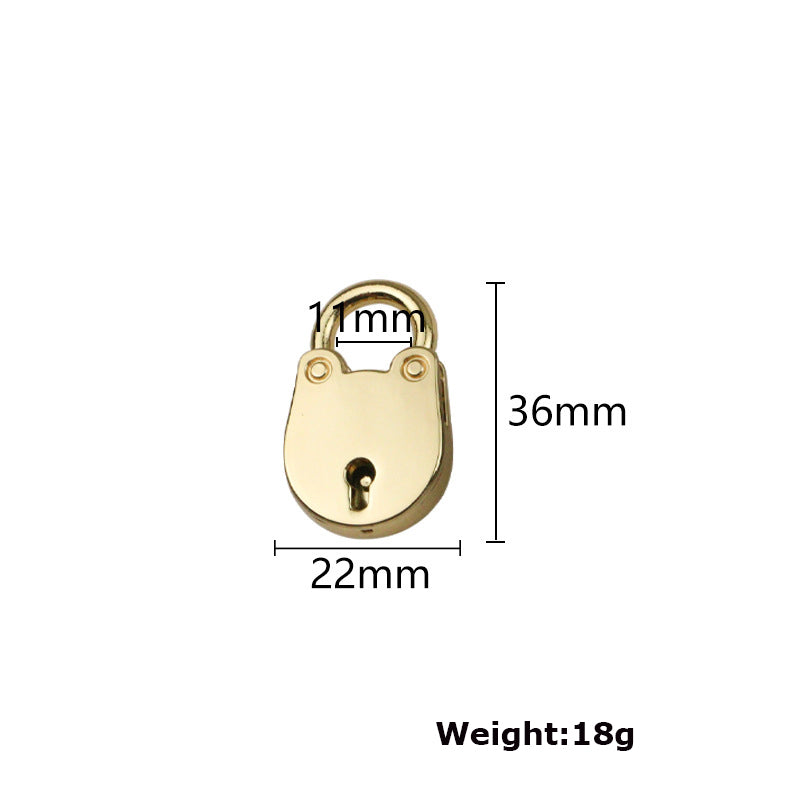 Bag kitten lock accessories hardware decorative padlock luggage oval lock with real key