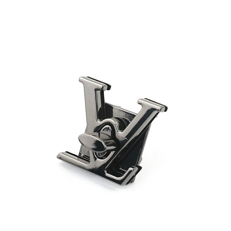 Handbag hardware accessories V-letter shape gold metal twist lock switch lock buckle