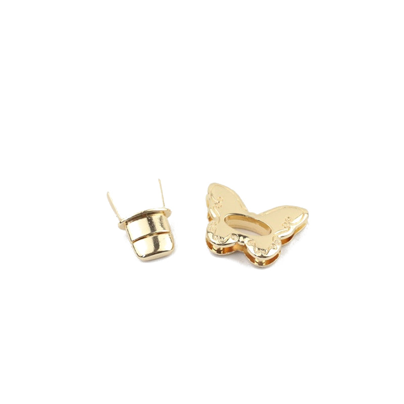 Butterfly shape metal claps twist turn locks for bag