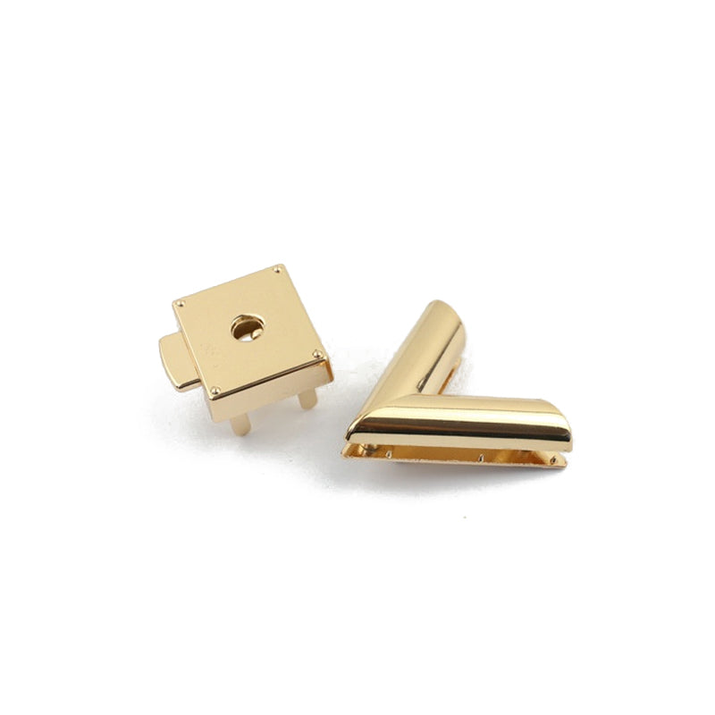 Bag hardware V-shape spring metal press push locks