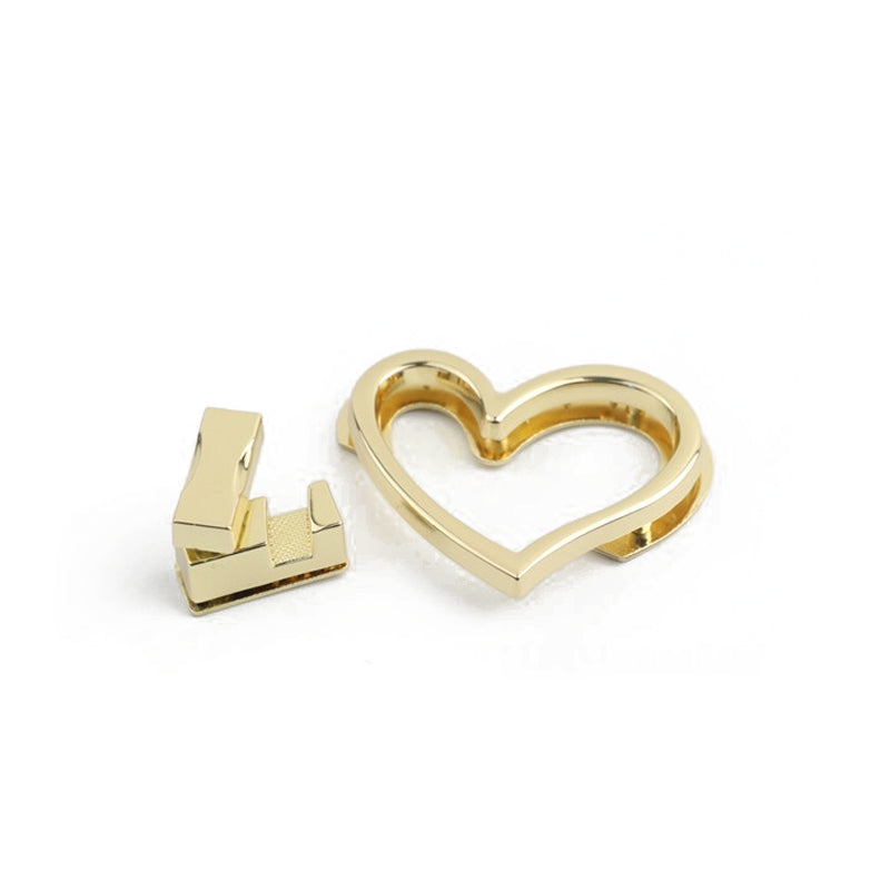 Handbag hardware heart shape metal twist lock switch lock buckle