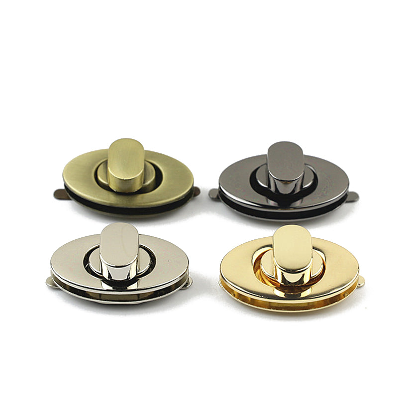 Handbag metal oval twist turn locks