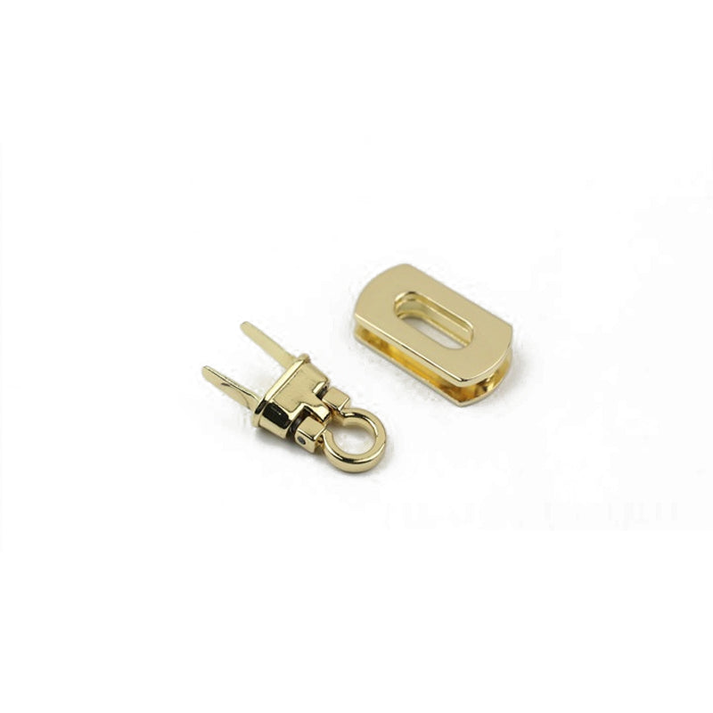 Zinc alloy metal closure bag clasp twist lock