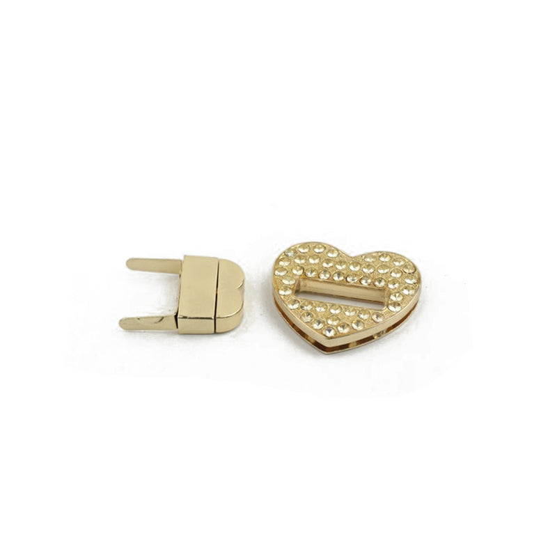 Lovely-heart diamond metal twist locks for handbag