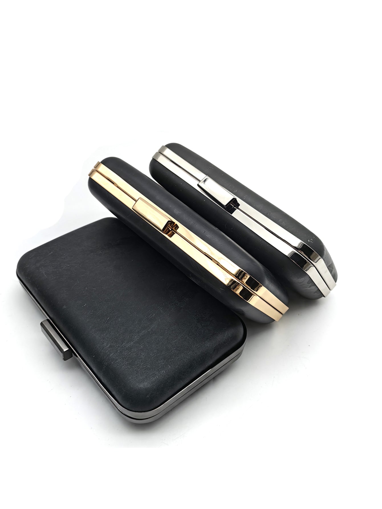 Rectangle Shape Head Lock Light Gold Bag Accessories Metal Frame Plastic Shell For Purse 7.9 X 4.7 Inches