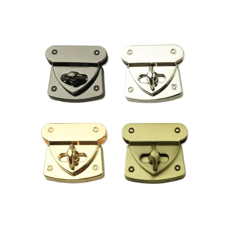 Custom hardware metal handbag closure twist lock