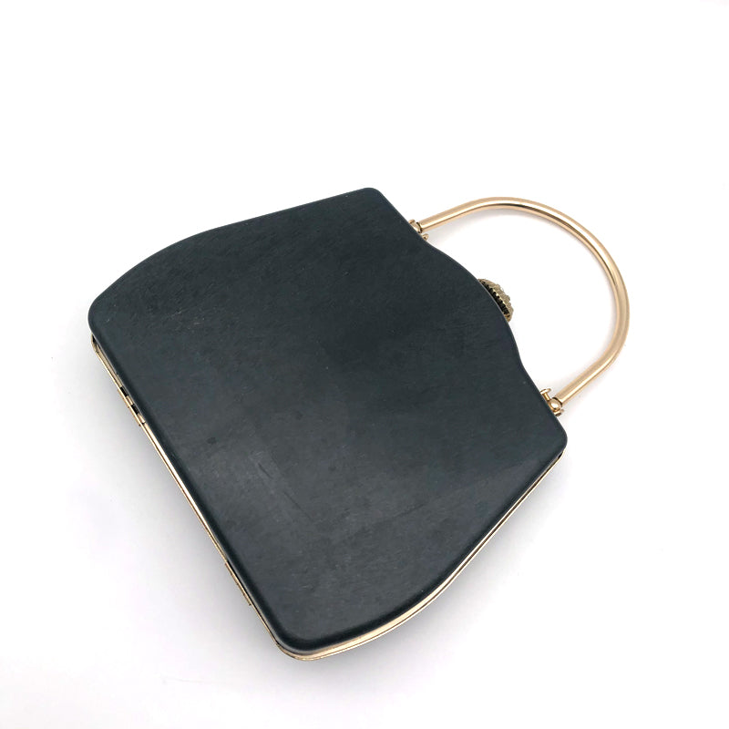 Irregular Rectangular Iron Clutch Metal Frame Plastic Shell Bag Fittings Scalloped Shell Head With Diamonds