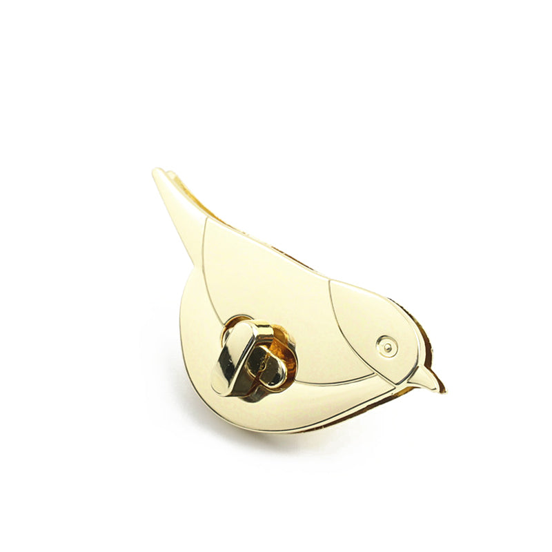 Bag hardware 4 colors metal animal bird shape twist turn lock