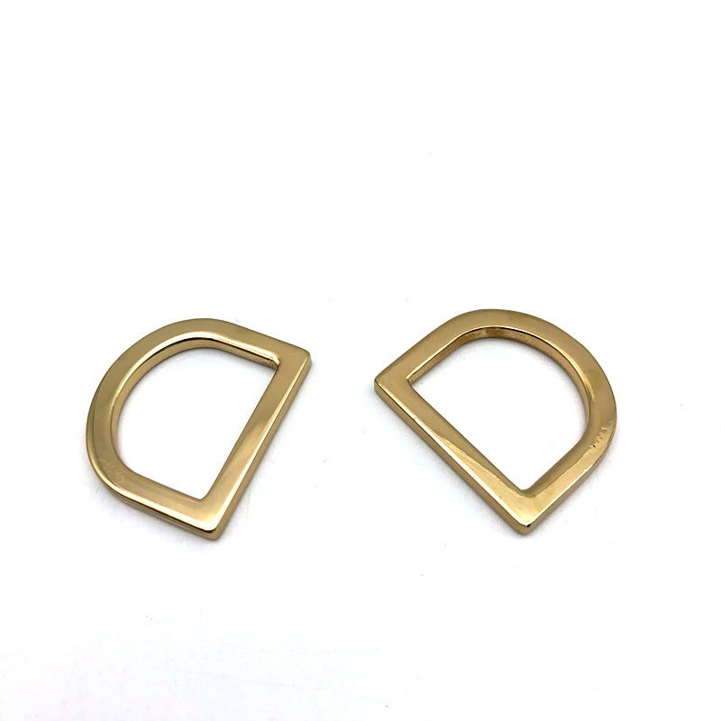 Supply Handbag Hardware Buckles 19 MM Light Gold Metal Flat D Ring Zinc Alloy For Shoulder Bag