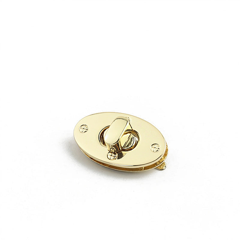 Flat smooth bag oval metal turn locks