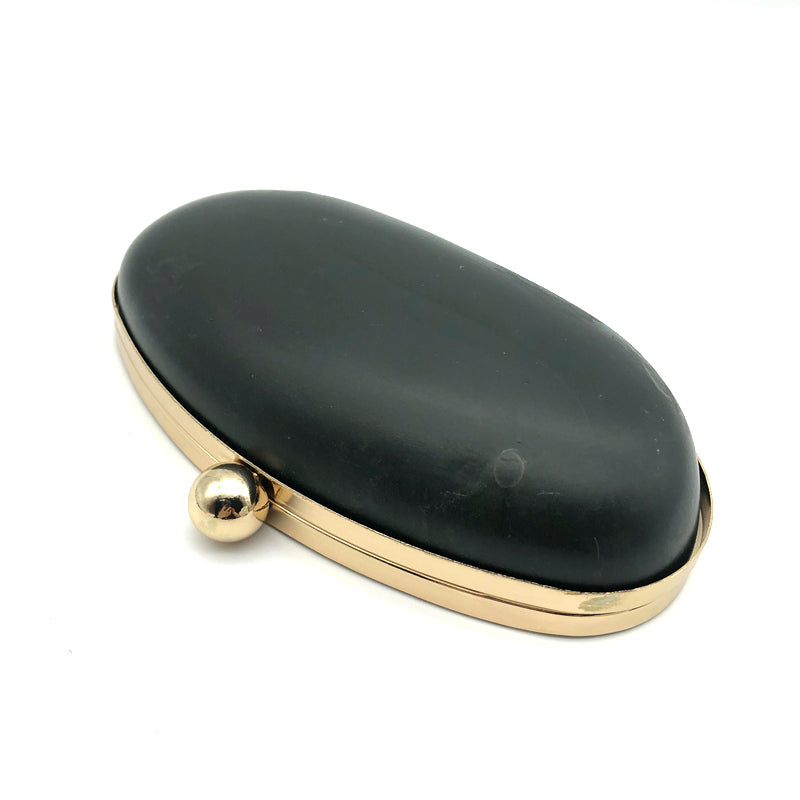 Handbags Accessories Custom Small Model Oval Shape Purse Frame Plastic Box Clutch Bag Iron Clip Light Gold