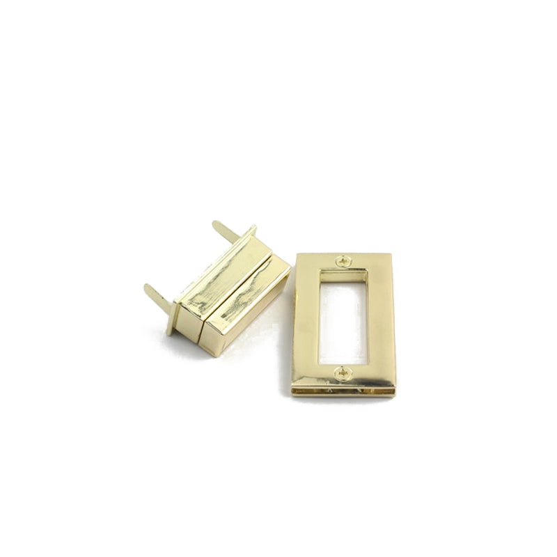 Rectangle shape metal accessories bag lock twist turn closure