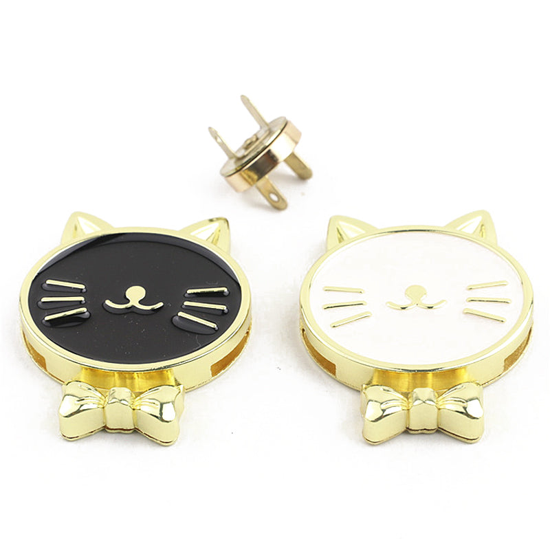 Handbag hardware accessories white and black dropper cat magnetic button lock