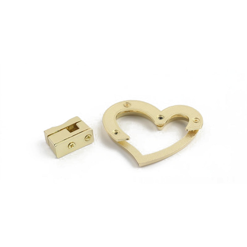 Handbag hardware heart shape metal twist lock switch lock buckle