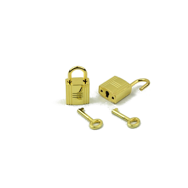 Bag decorative padlock small square lock striped three horizontal lock with key real lock