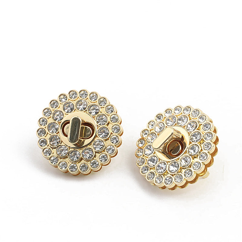 Round shape diamond decoration handbag metal turn lock