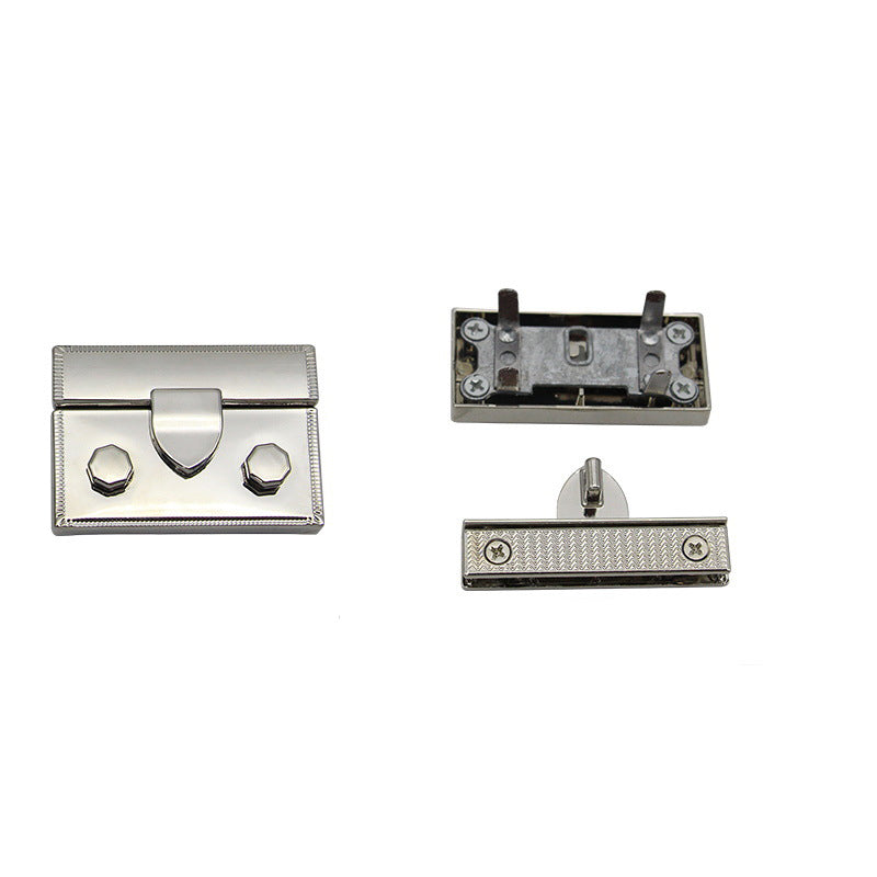 Briefcase hardware metal plug in clip closure lock