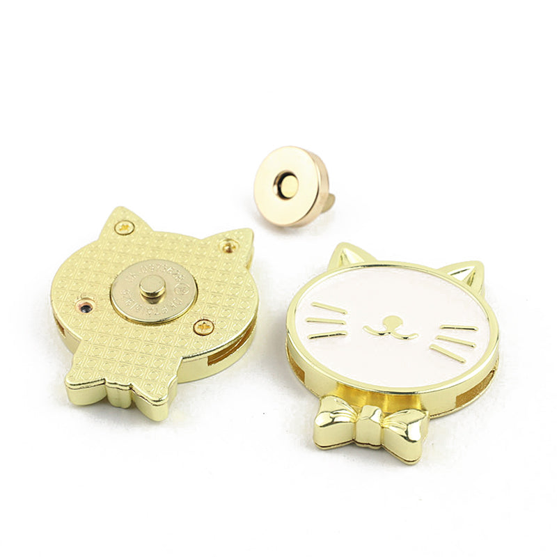 Handbag hardware accessories white and black dropper cat magnetic button lock