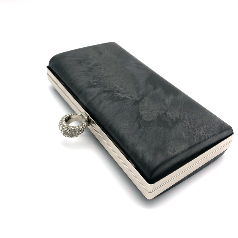 Silver Color Diamond Decoration Rings Head Locks Bag Purse Metal Frame Plastic Shell Rectangular Shape Hardware Fitting