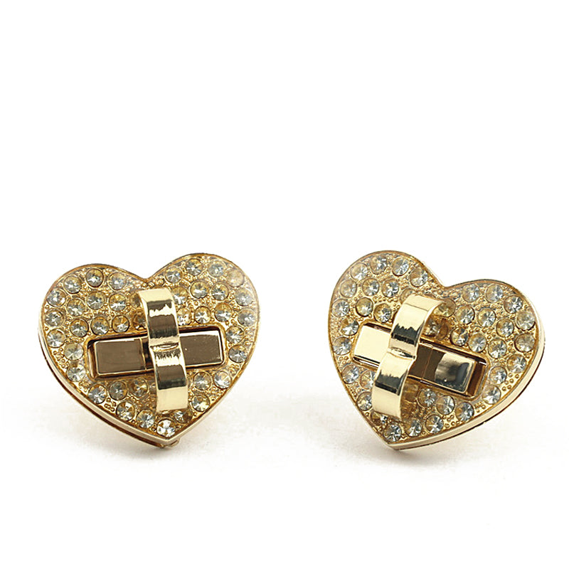 Lovely-heart diamond metal twist locks for handbag
