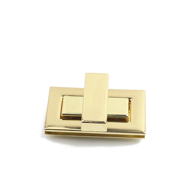 Rectangle shape metal accessories bag lock twist turn closure