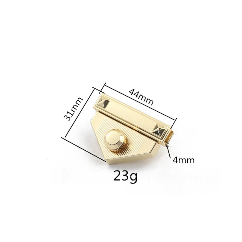 Bag accessories triangle shape metal press push locks
