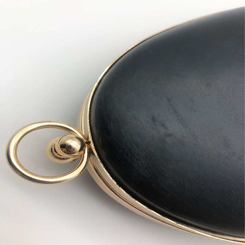 Evening Bag Fashion DIY Six Inch Egg Shape Clutch Purse Box Metal Frame With Hanging Light Gold