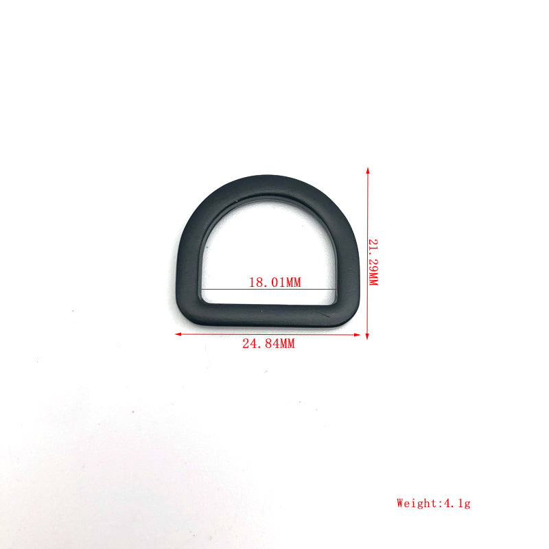 Customized manufacturing zinc alloy electrophoresis black bag metal flat d rings 18mm for handbag