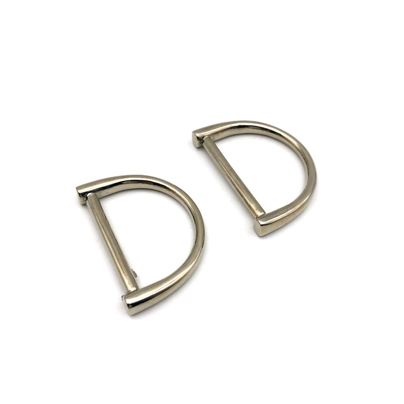 Hanging Plating Nickel Color 36.26 MM Metal D Buckles Zinc Alloy Handbag Hardware Accessories