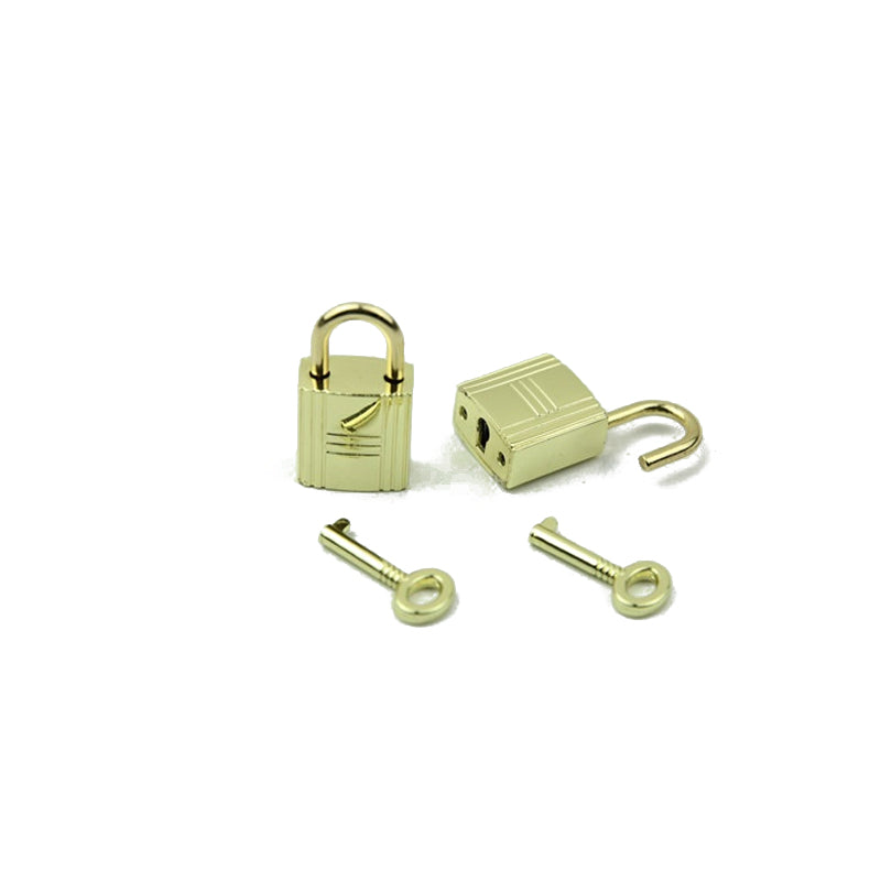 Bag decorative padlock small square lock striped three horizontal lock with key real lock