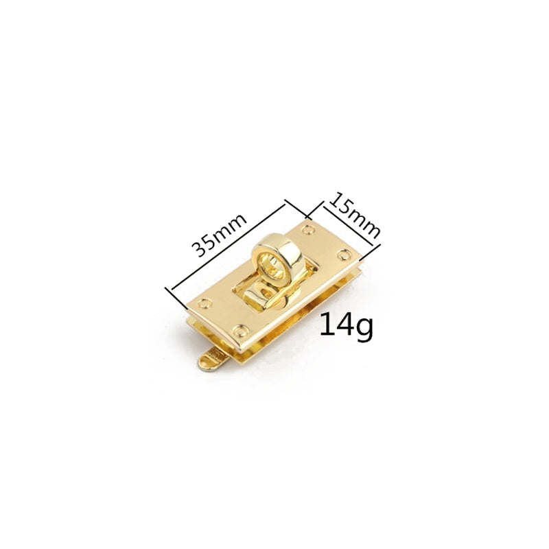 Die casting metal rectangle twist locks for handbag