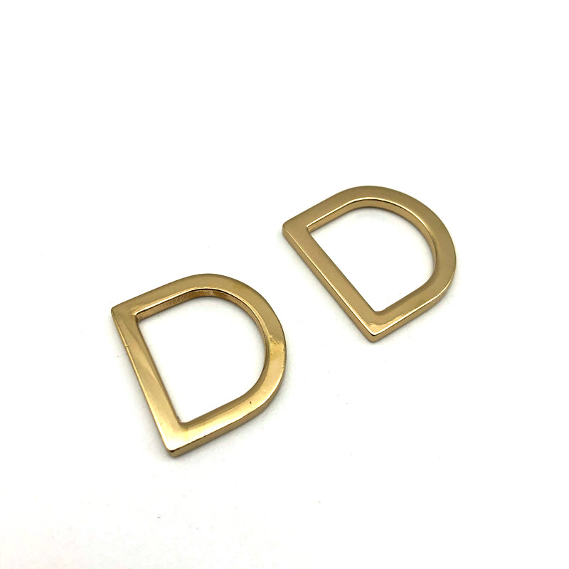Supply Handbag Hardware Buckles 19 MM Light Gold Metal Flat D Ring Zinc Alloy For Shoulder Bag