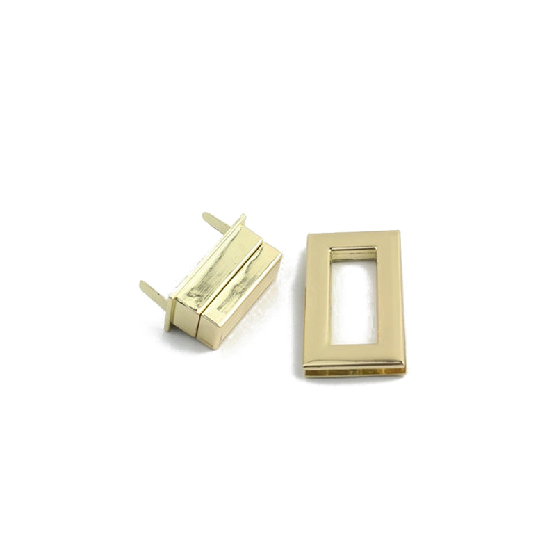 Rectangle shape metal accessories bag lock twist turn closure