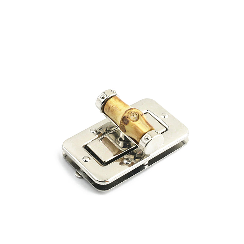 Handbag leather hardware accessories die-casting real bamboo twist lock