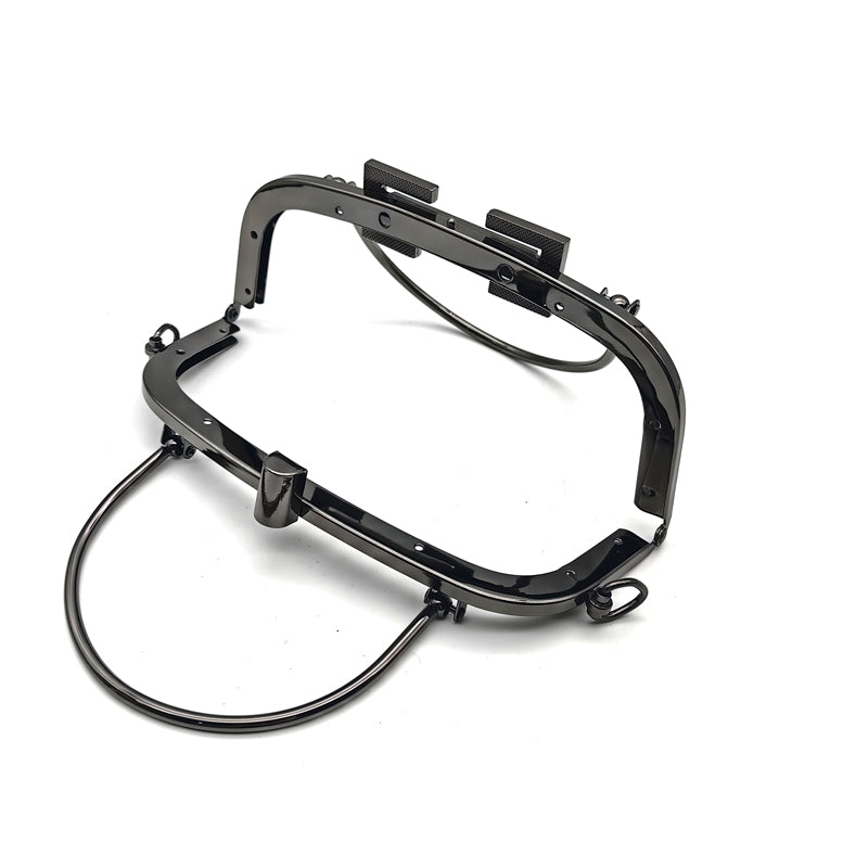 RL-POX08 Light gold And Gunmetal Cruved Shape Purse Metal Frame With Metal Handle 20CM & 23CM