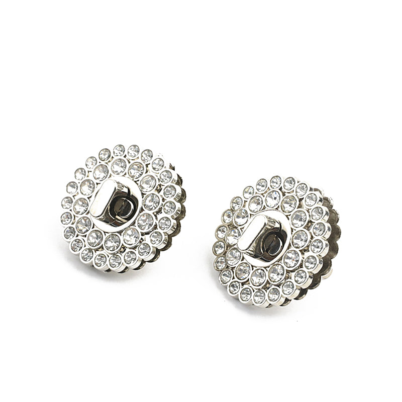 Round shape diamond decoration handbag metal turn lock