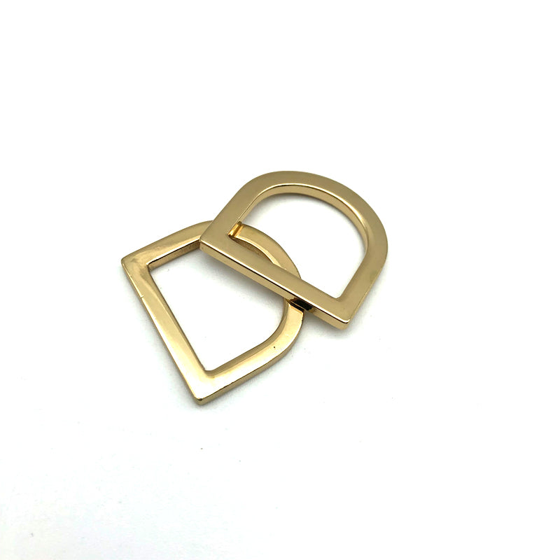 Supply Handbag Hardware Buckles 19 MM Light Gold Metal Flat D Ring Zinc Alloy For Shoulder Bag