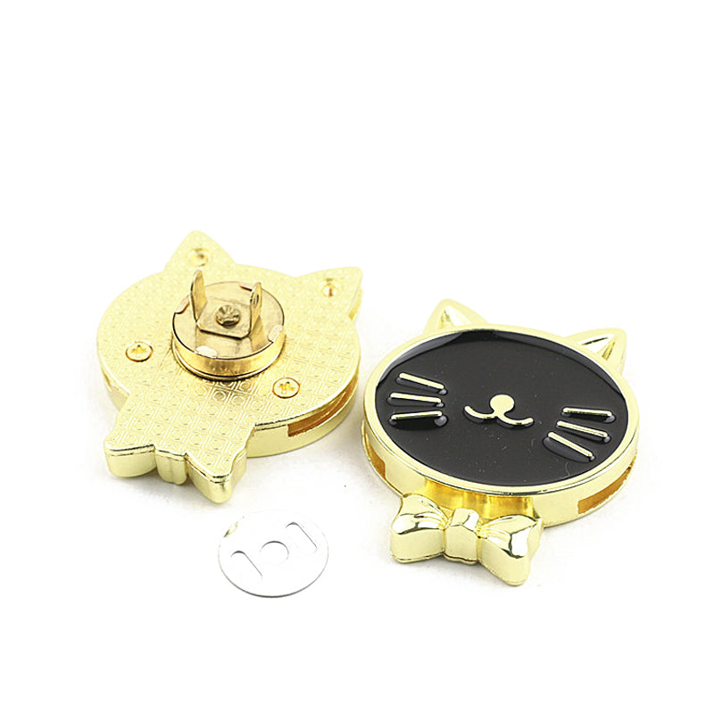 Handbag hardware accessories white and black dropper cat magnetic button lock