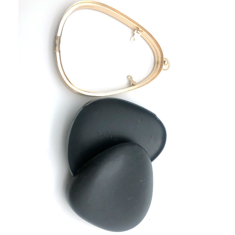 Evening Bag Fashion DIY Six Inch Egg Shape Clutch Purse Box Metal Frame With Hanging Light Gold