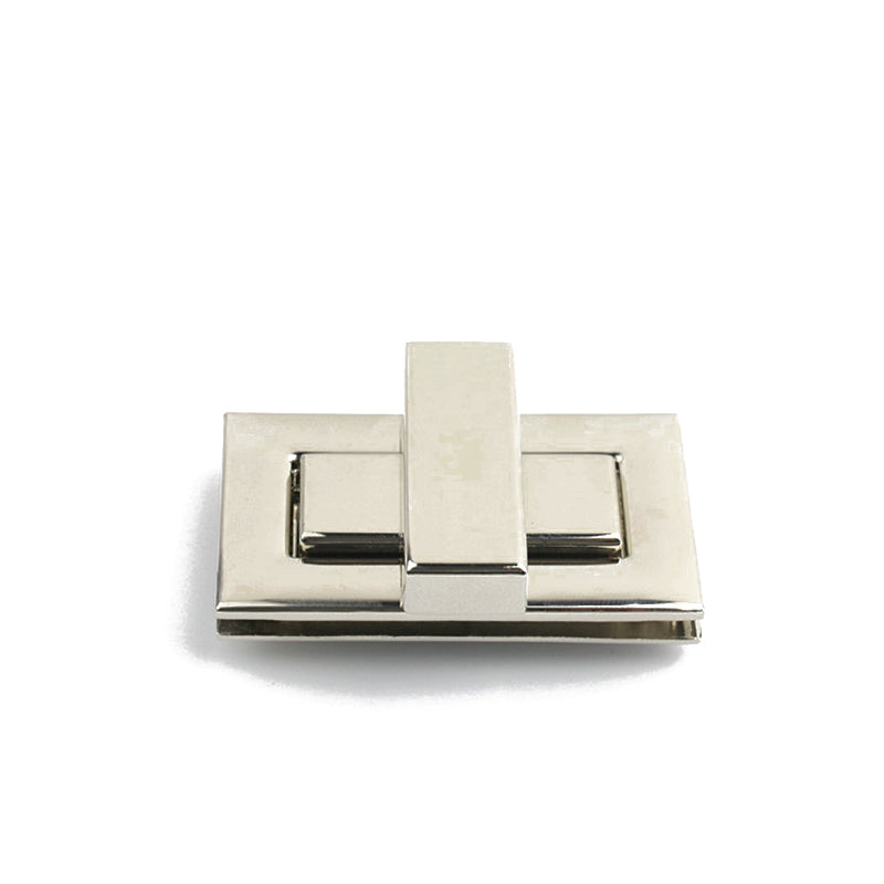 Rectangle shape metal accessories bag lock twist turn closure