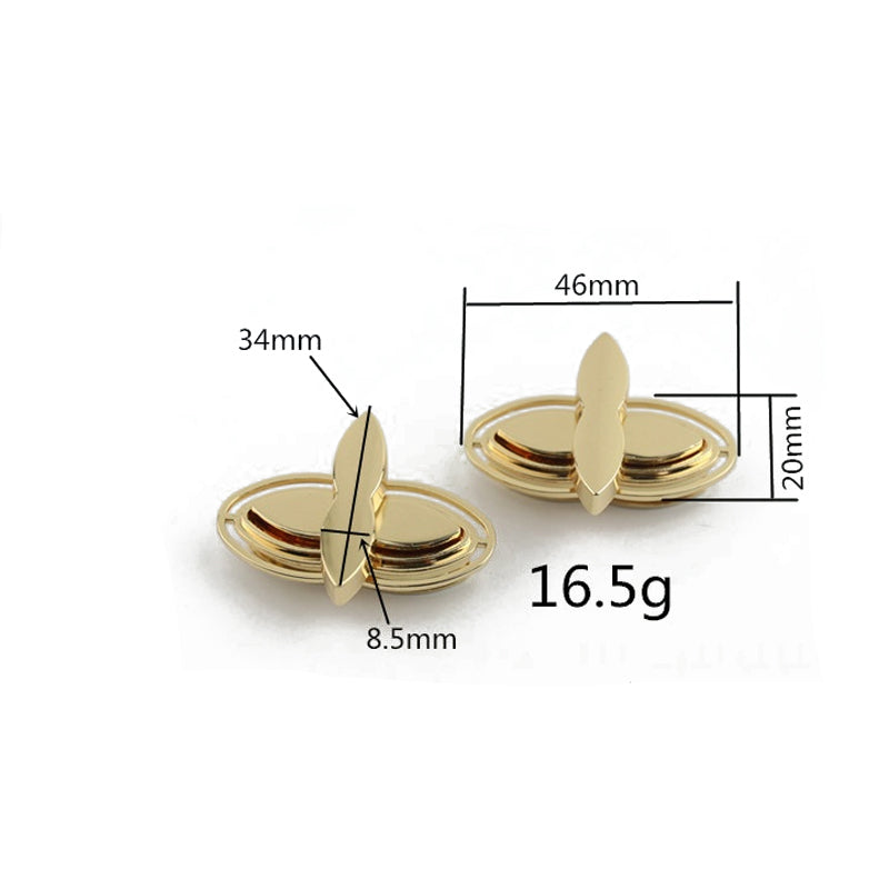Bag hardware leaf shape twist turn lock