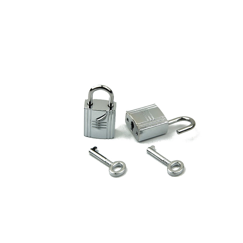 Bag decorative padlock small square lock striped three horizontal lock with key real lock