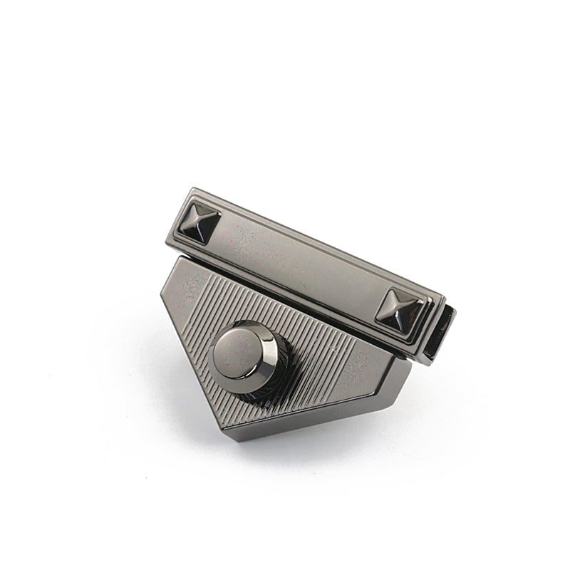 Bag accessories triangle shape metal press push locks
