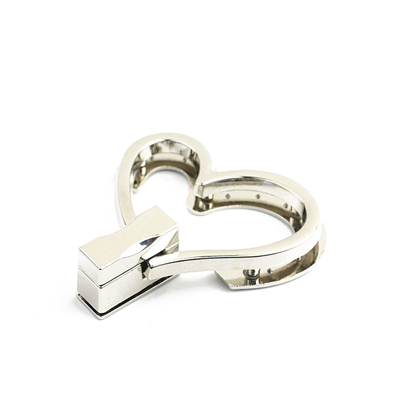 Handbag hardware heart shape metal twist lock switch lock buckle