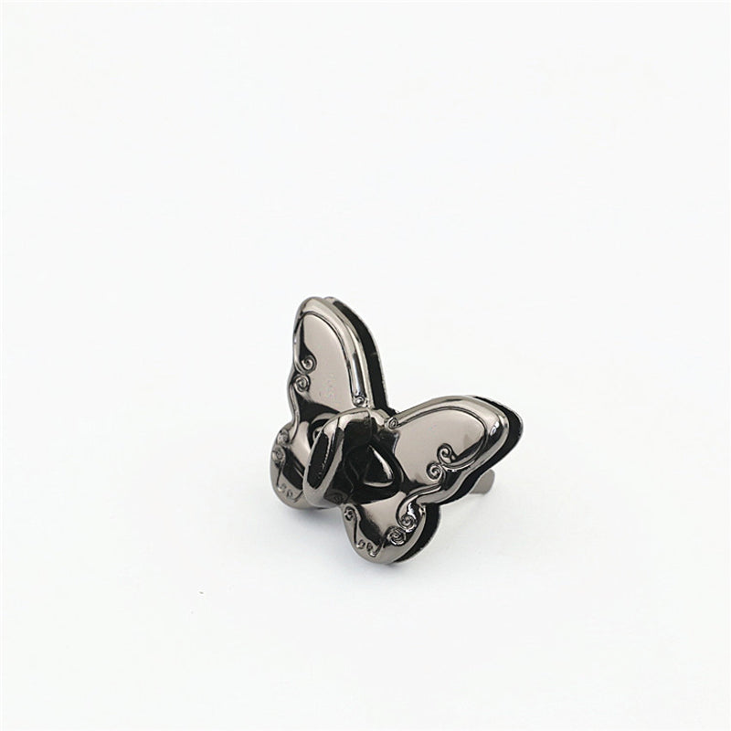 Butterfly shape metal claps twist turn locks for bag