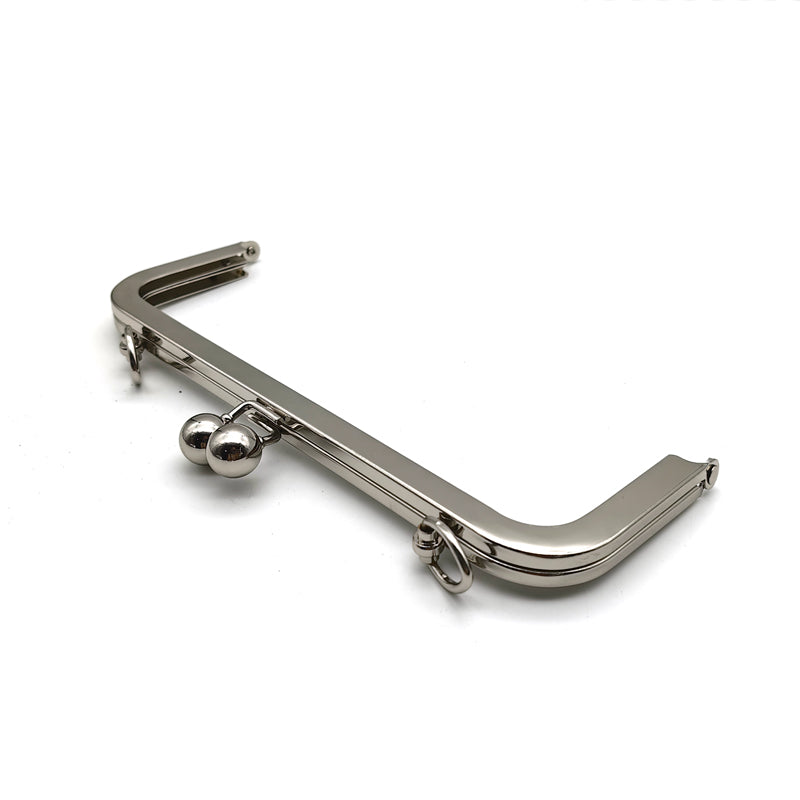 21CM Various color round ball kiss lock and d ring decoration clutch bag clasp metal frame