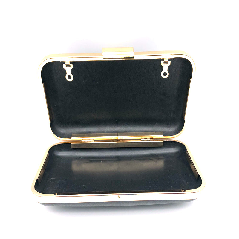 Rectangle Shape Head Lock Light Gold Bag Accessories Metal Frame Plastic Shell For Purse 7.9 X 4.7 Inches