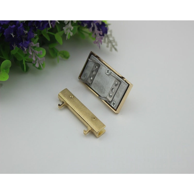 Handbag accessories large size metal press plug in clasp locks